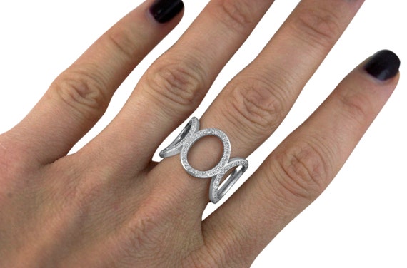 Sterling Silver Micro Pave CZ 925 Big Eternity Ring White Cubic 