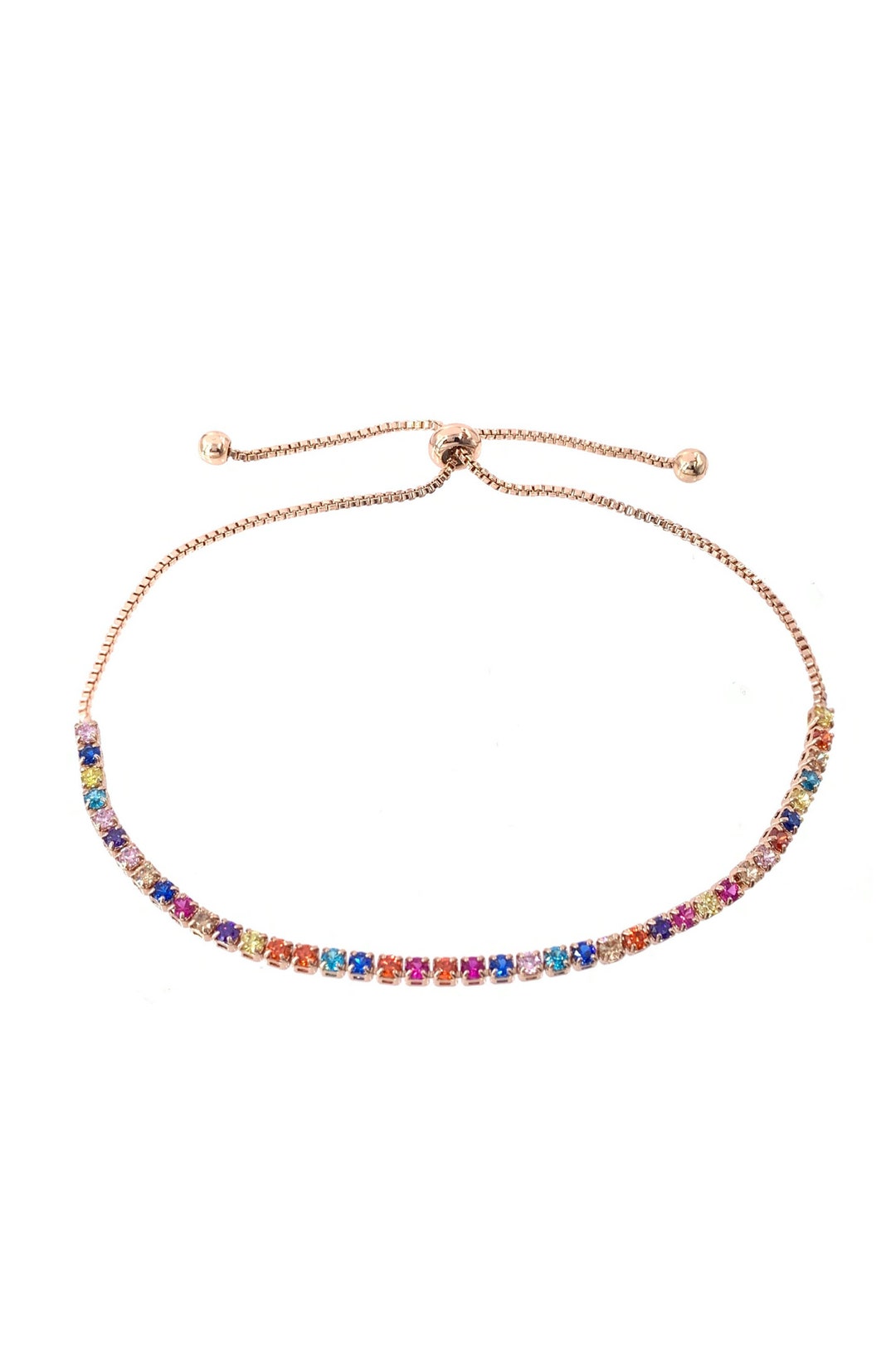 Layered Gold Adjustable Tennis Bracelet, Elegant Tennis Bracelet, Thin