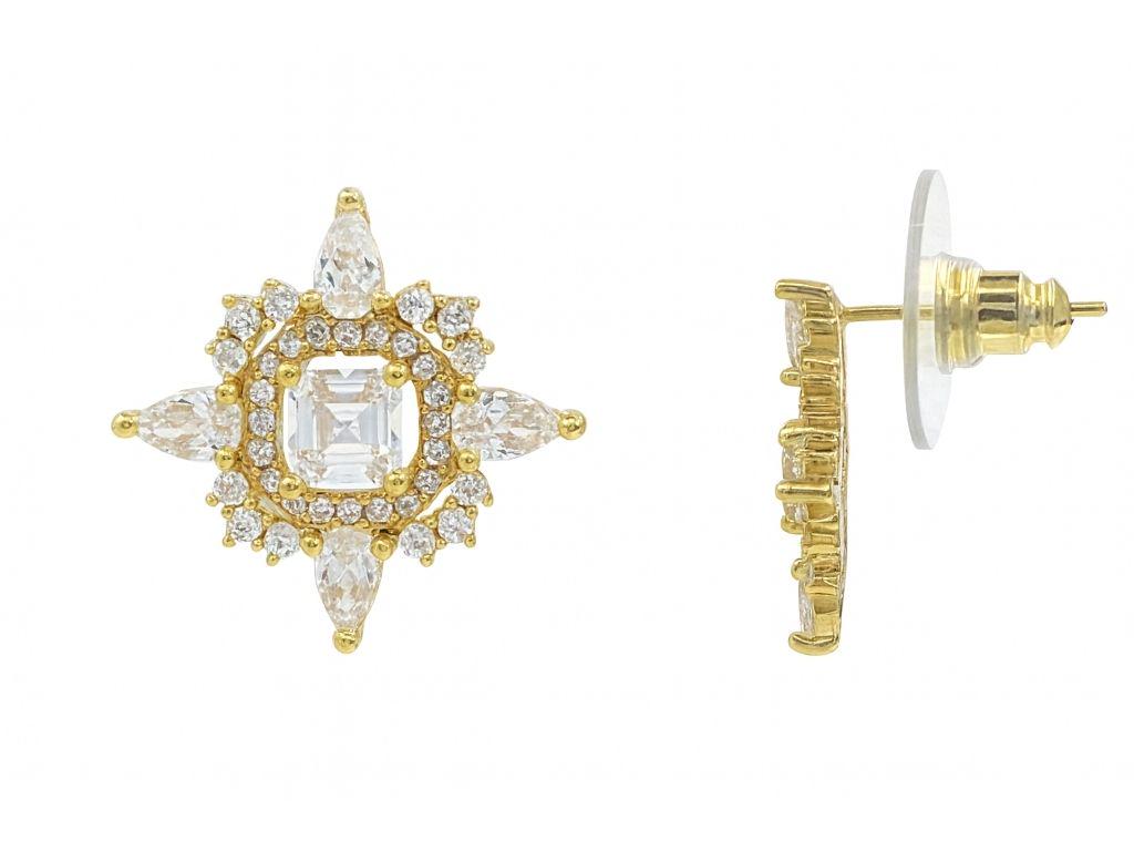 Starburst Stud CZ Earrings, Star Earrings, Dainty Earrings, Formal