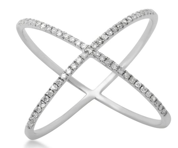 X Ring | Criss Cross Ring | Crossover Ring | Gold Plated X