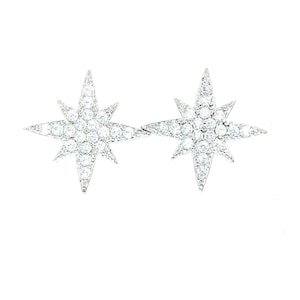 Starburst stud CZ earrings, Star Earrings, Dainty Earrings, Starburst earrings, Silver Dainty Star earrings, Bridesmaid Gift, Gift for her