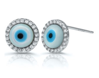 Boucles D'oreilles Levier Hamsa En Argent Sterling 925 - Breloque Goutte Turquoise, œil Grec - Neuf