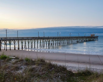 Fisherman's Dawn  -  Topsail Island Print, North Carolina Coastal Decor, Seaview Pier, Beach Photography, Sunrise Shore, Ocean Art, Summer