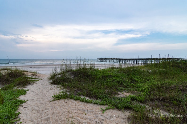 Topsail Beach Photography Jolly Roger Pier on a Calm Summer Etsy