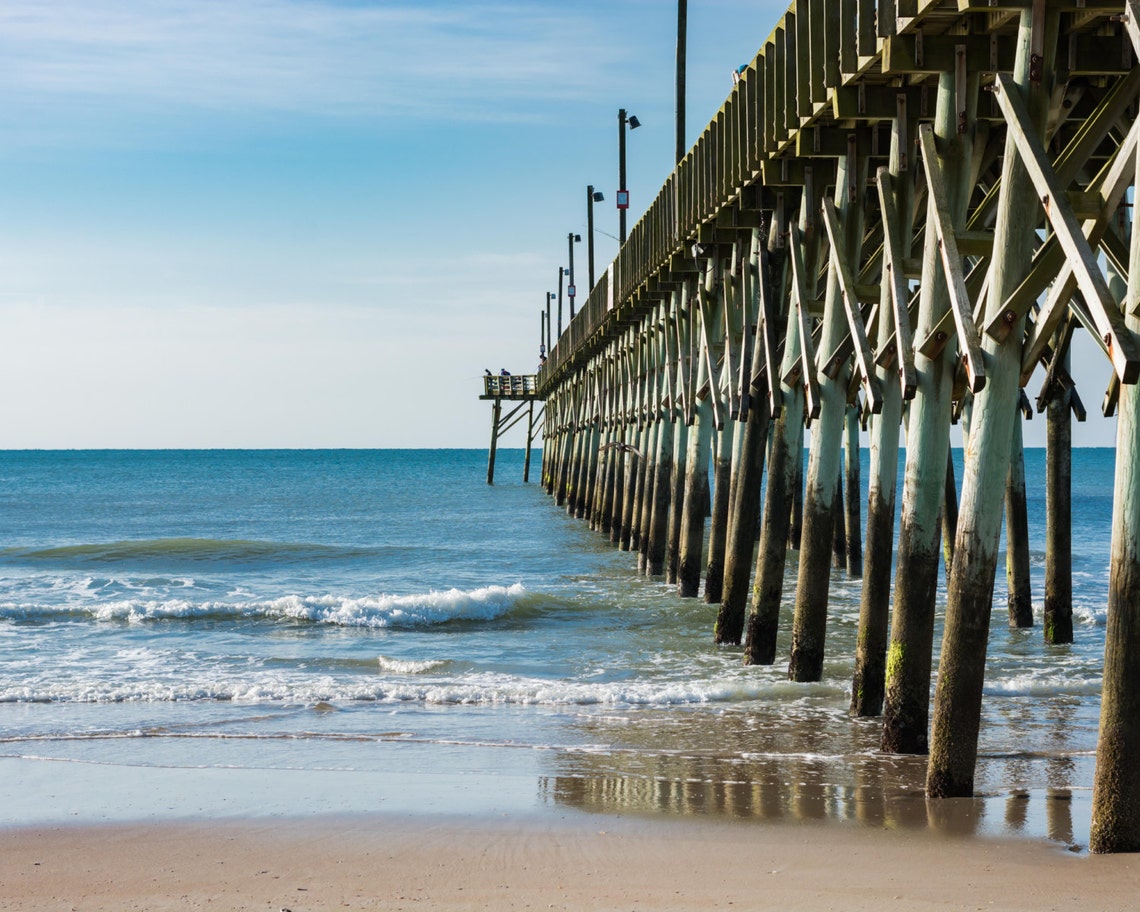 Surf City Pier, Beach Photography, Ocean Scenes, Coastal Decor, Topsail