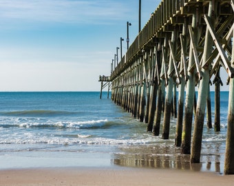 Surf City Pier, Beach photography, Ocean scenes, Coastal decor, Topsail Island, Print photography, North Carolina beaches, Summer vacation!