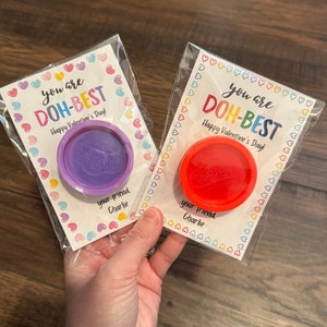 Personalized Valentine&#39;s Day Play Doh Treat Bags, Classroom Gifts