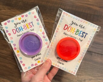 Personalized Valentine's Day Play Doh Treat Bags, Classroom Gifts