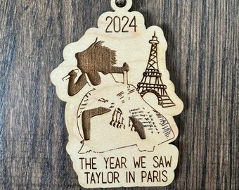 Eras Tour Paris Ornament | Laser Engraved Plywood, Year of Taylor 2024