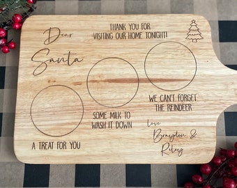 Personalized Santa Cookie Tray | Engraved Christmas Treat Board