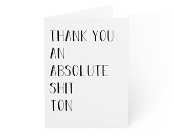 Funny Thank You Greeting Card, 270gsm Paper, With Envelope