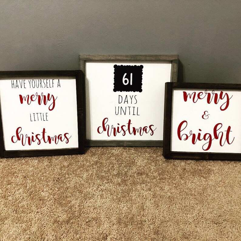 Days Until Christmas Chalkboard Framed Sign / Chalkboard Christmas Wood Sign / Countdown to Christmas Sign / Christmas Decor image 4