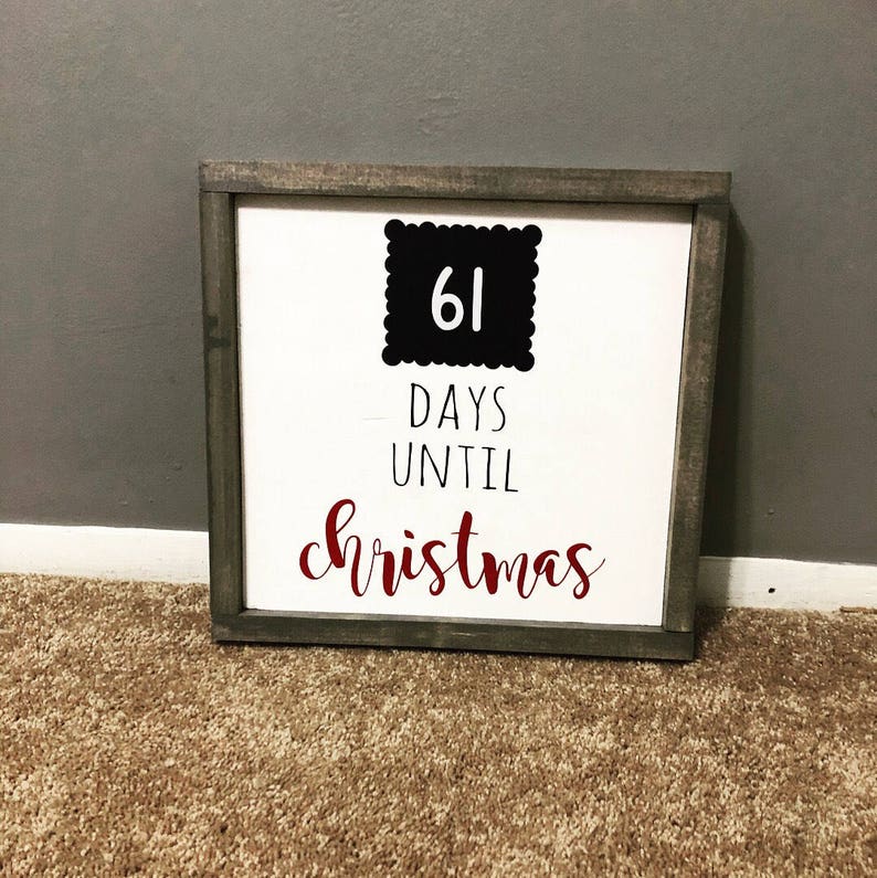 Days Until Christmas Chalkboard Framed Sign / Chalkboard Christmas Wood Sign / Countdown to Christmas Sign / Christmas Decor image 2