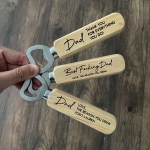 Father’s Day Bottle Opener / Custom Bottle Opener / Father’s Day Gift / Wood Bottle Opener / Personalized Bottle Opener