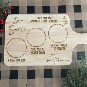 Santa Tray / Personalized Santa Tray / Santa Treat Board / Christmas Tray / Santa Cookie Tray / Christmas Gift / Milk and Cookies Board image 6