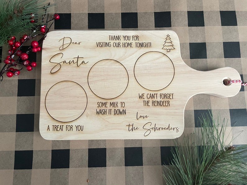 Santa Tray / Personalized Santa Tray / Santa Treat Board / Christmas Tray / Santa Cookie Tray / Christmas Gift / Milk and Cookies Board image 6