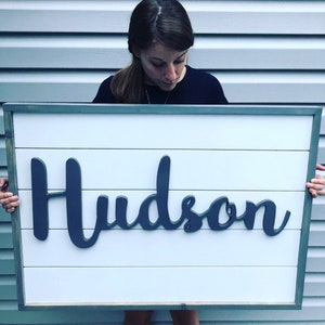 Personalized 3D Letter Shiplap Nursery Sign / Farmhouse Nursery / Custom Nursery Sign / Baby Room Decor / Baby Name Sign / Shiplap Sign