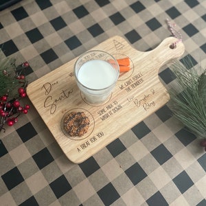 Santa Tray / Personalized Santa Tray / Santa Treat Board / Christmas Tray / Santa Cookie Tray / Christmas Gift / Milk and Cookies Board image 2