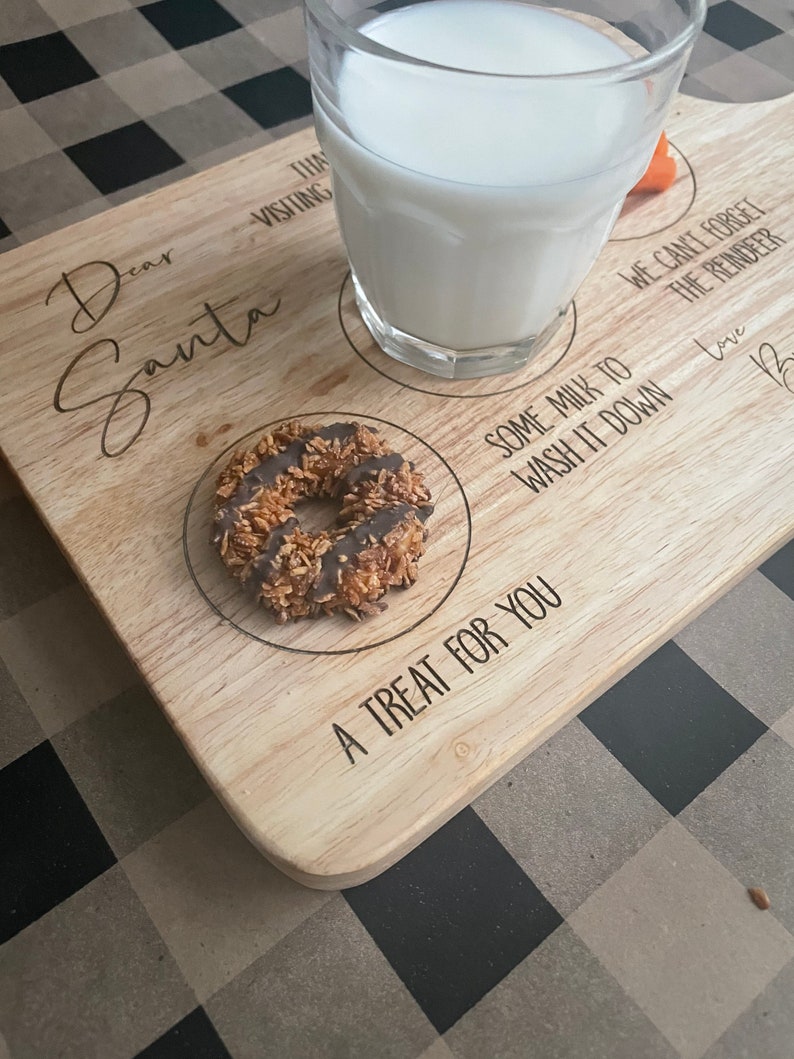 Santa Tray / Personalized Santa Tray / Santa Treat Board / Christmas Tray / Santa Cookie Tray / Christmas Gift / Milk and Cookies Board image 4