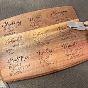 Wine and Cheese Pairing Charcuterie Board / Cheese Serving Board / Wine Pairing Board / Cheese Board / Charcuterie Board