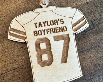 Taylor's Boyfriend Ornament | Laser Engraved Chiefs Ornament