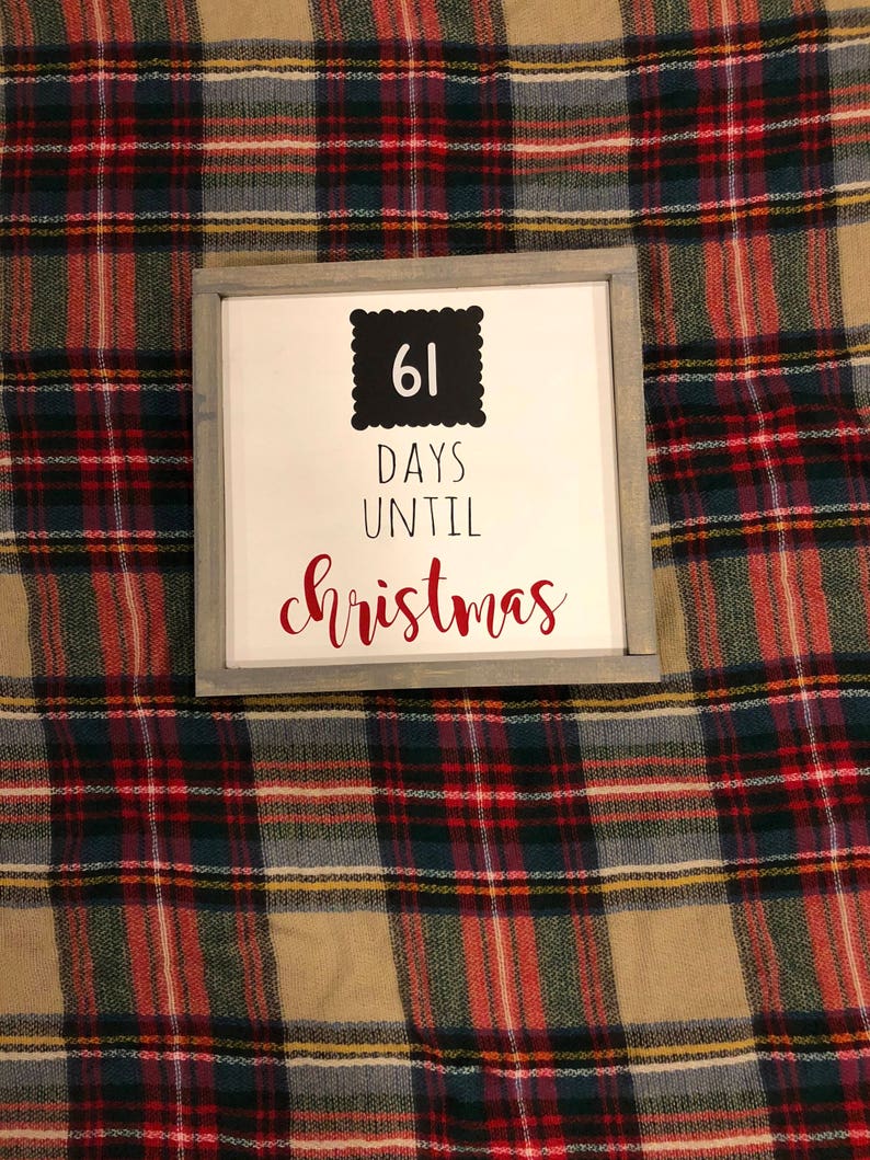 Days Until Christmas Chalkboard Framed Sign / Chalkboard Christmas Wood Sign / Countdown to Christmas Sign / Christmas Decor image 5