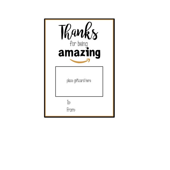 Amazon Printable Gift Card Holder / Amazon Gift Card / Etsy