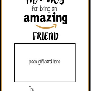 Amazon Printable Gift Card Holder / Amazon Gift Card / Printable Gift ...