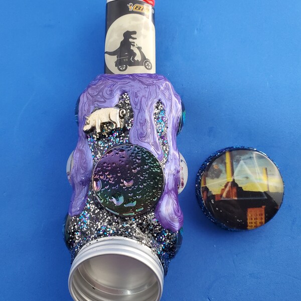 Lighter Case. Lighter Sleeve. 420. OOAK. Stash Lighter. Stash Spot. Agate Slice. Dark Side. Pigs. On the Wing. Floyd. Pink.