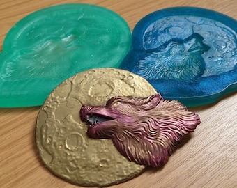 Wolf with Moon Silicone Mould