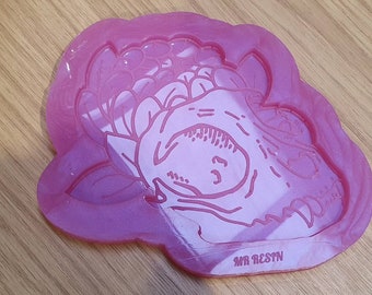 Cat Skull Flower Wall Hanging Silicone Mould