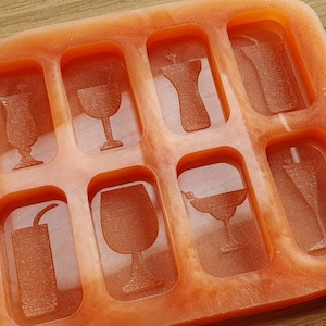 Cocktail Glasses Wax Melts Silicone Mould. Fit Home Bargains Box!
