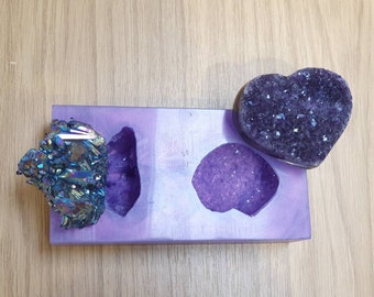 Double Crystal Heart Cluster Keepsake Silicone Mould