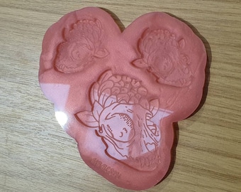 Cat Skull Flower Earring and Pendant Silicone Mould