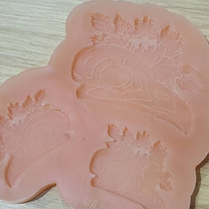 Crow Raven Skull Flower Earring and Pendant Silicone Mould