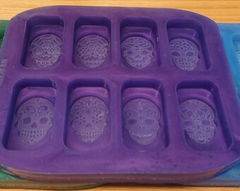 3D Sugar Skulls Wax Melts Silicone Mould - HB Style to fit HB boxes