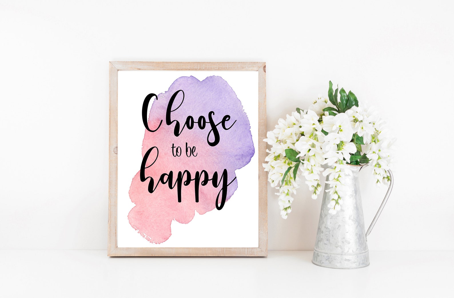 Choose to Be Happy Wall Art Home Decor Watercolor Etsy UK