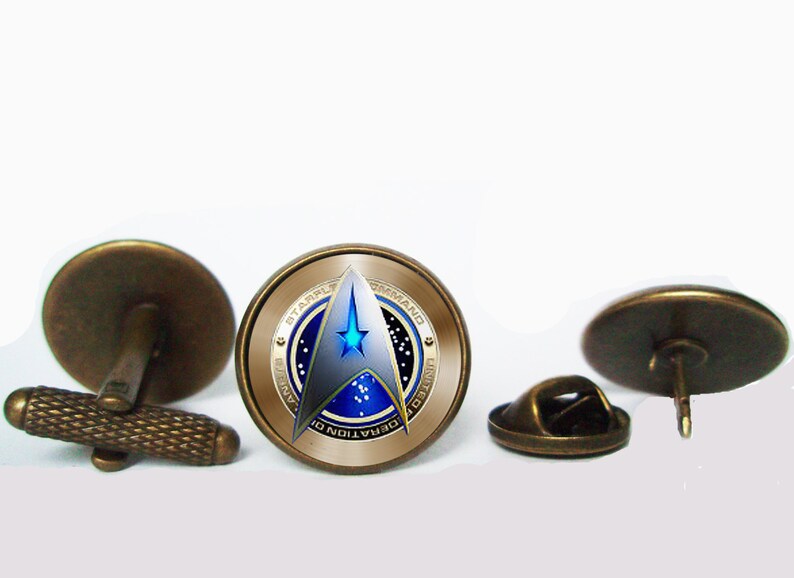 Star Trek Starfleet Emblem SET Cufflinks and Tie Tack Tie Pin Etsy
