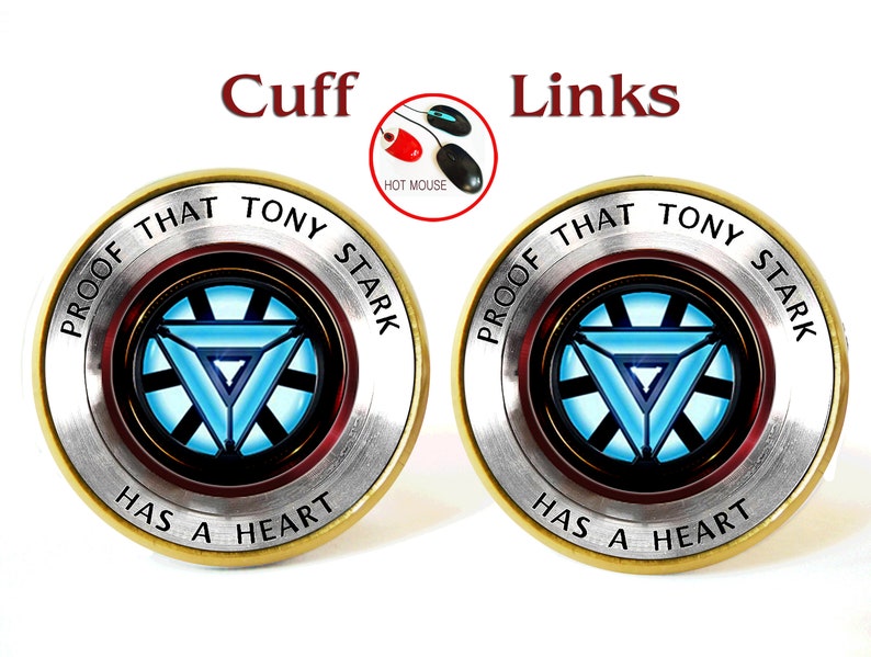 Arc reactor Cufflinks Tony Stark Cufflinks I love You 3000 Iron man Arc reactor Tony Stark cuff links Iron man Cufflinks