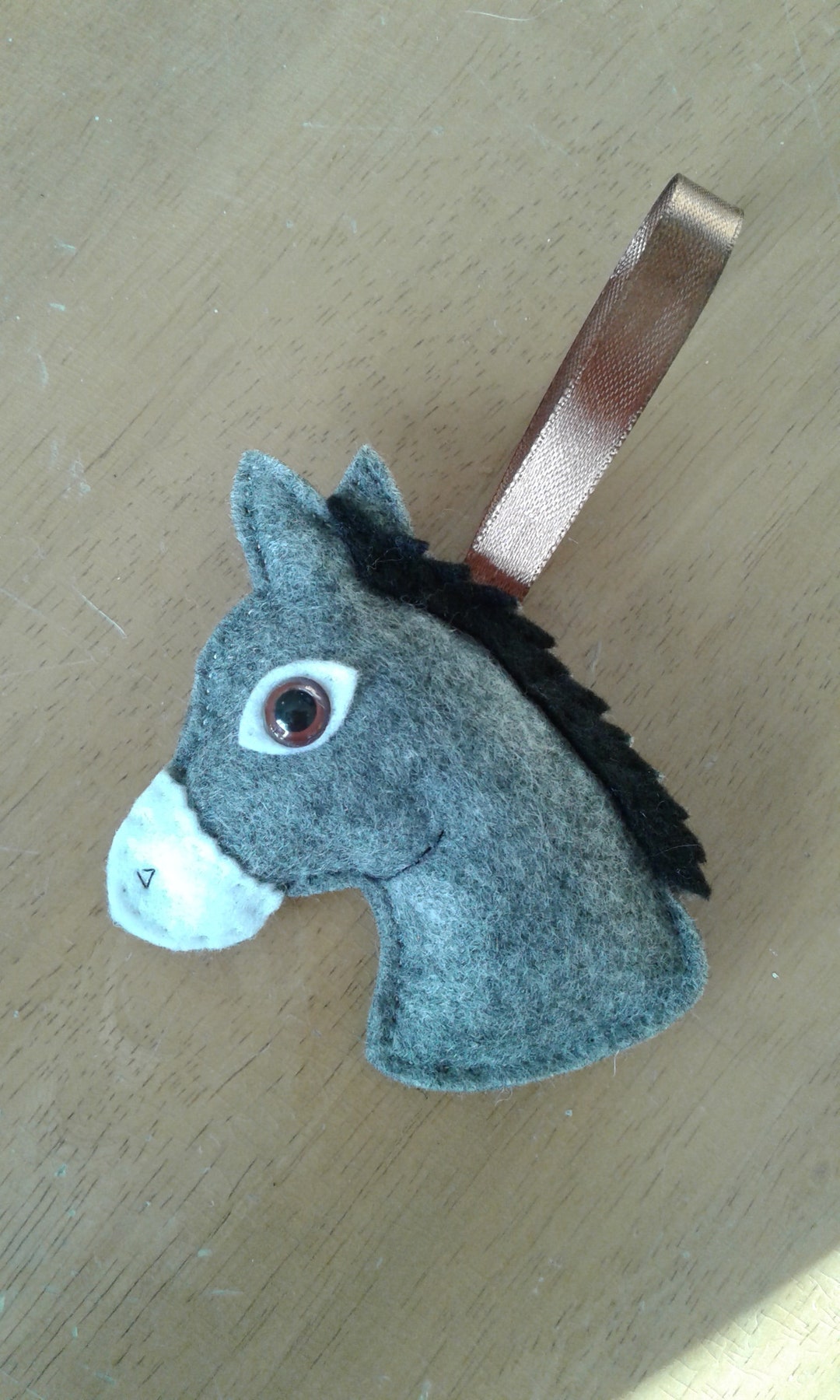 Felt Donkey Christmas Bauble in Grey Etsy