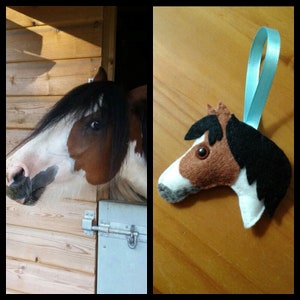 Felt custom horse Christmas bauble