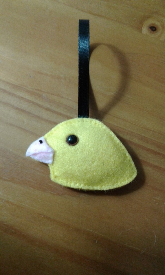Boule De Noël Oiseau Canari Jaune En Feutrine