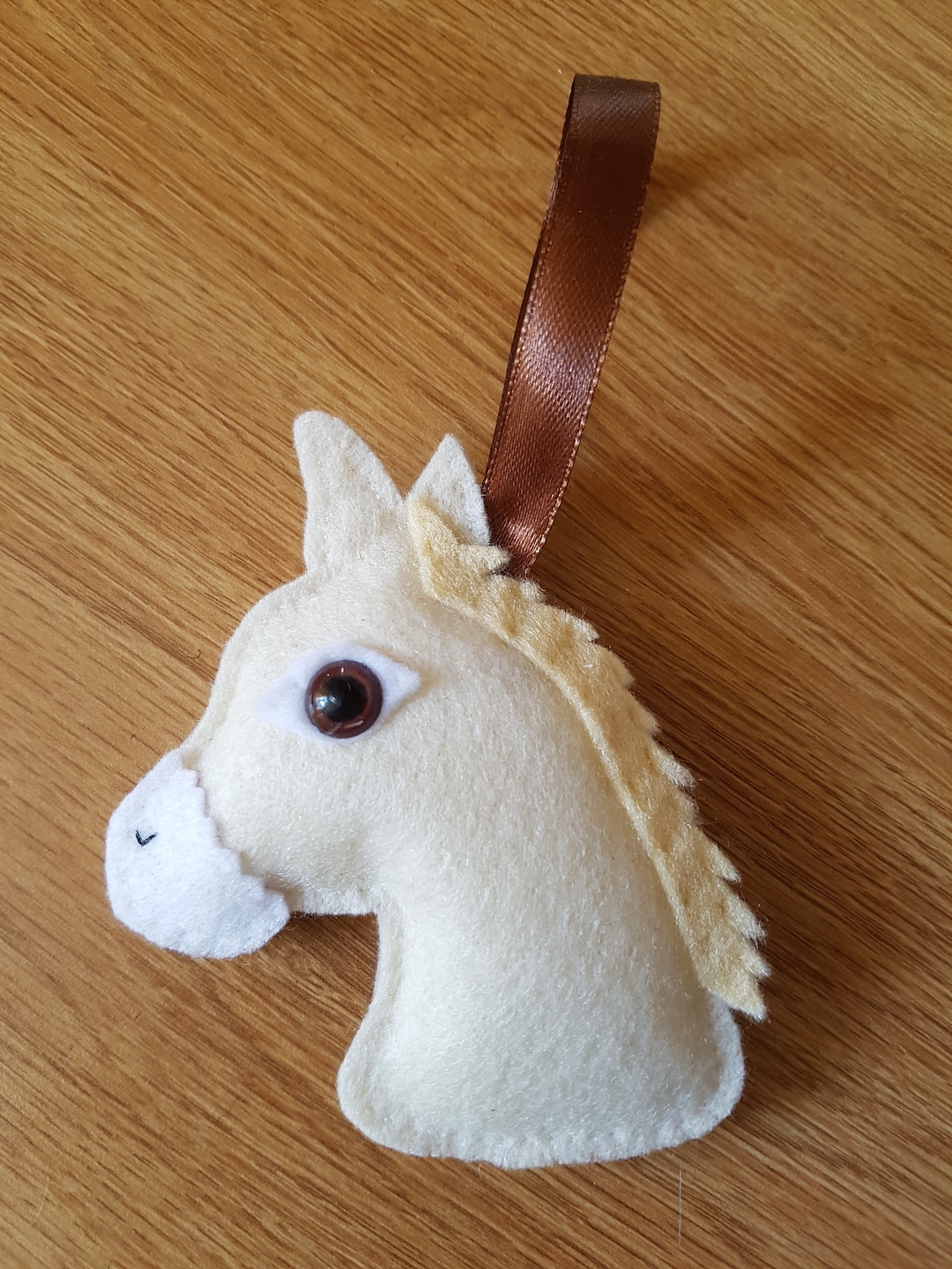 Felt Donkey Christmas Bauble in Cream Etsy