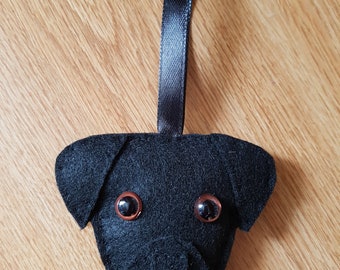 Felt black Labrador Christmas bauble