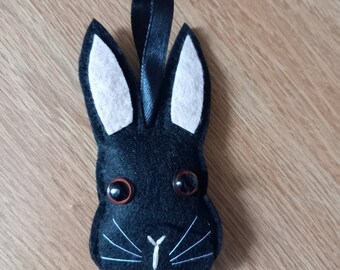 Felt black rabbit Easter Christmas bauble