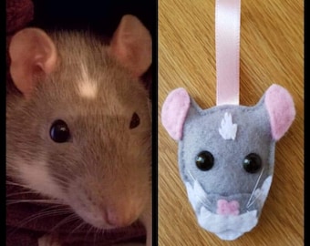 Felt custom rat Christmas bauble