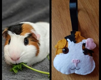 Felt custom guinea pig Christmas bauble