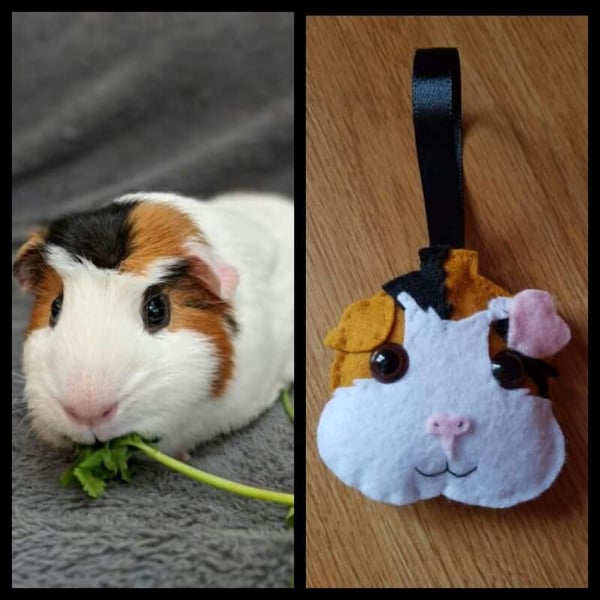 Felt custom guinea pig Christmas bauble