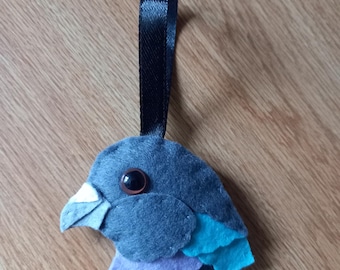 Felt Pigeon bird Christmas bauble