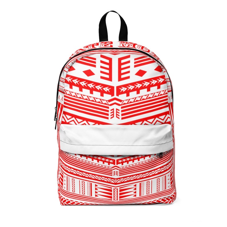 Custom Polynesian Tattoo Matina Red White Classic Backpack